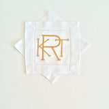 Linen Cocktail Napkins 4 w/monogram