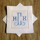Linen Cocktail Napkins 4 w/monogram